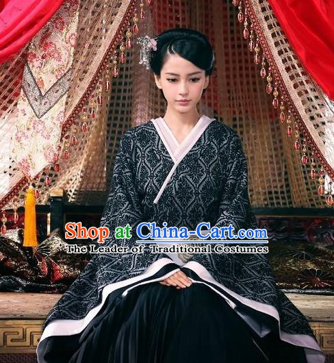 Chinese Ancient Han Dynasty Imperial Consort Hanfu Dress Replica Costume for Women