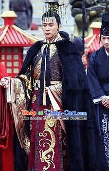 Chinese Ancient Han Dynasty Emperor Liu Fuling Historical Costume for Men