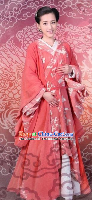 Chinese Ancient Han Dynasty Imperial Empress Xu Pingjun Hanfu Dress Replica Costume for Women