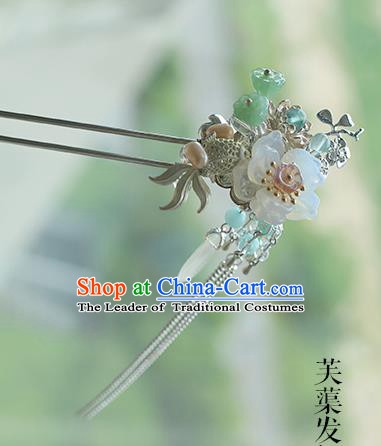 Chinese Ancient Hanfu Handmade Goldfish Lotus Hairpins Palace Lady Hair Clip Hair Accessories for Women