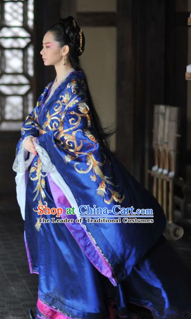 Ancient Chinese Warring States Period Palace Princess Jinshu Hanfu Dress Embroidered Replica Costume for Women