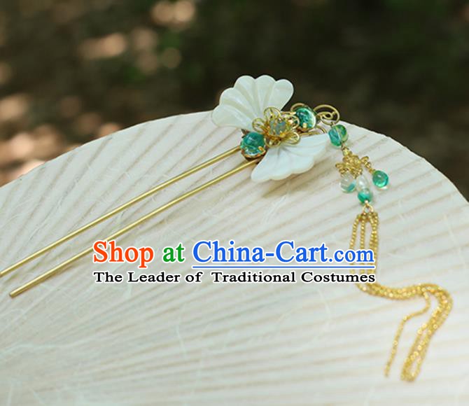 Chinese Ancient Hanfu Handmade Hairpins Shell Butterfly Hair Clips Hair Accessories for Women