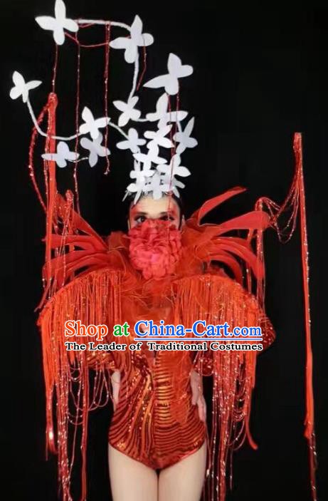 Top Grade Stage Performance Catwalks Costume Halloween Brazilian Carnival Exaggerated Clothing for Women