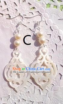 Traditional Chinese Ancient Jewellery Accessories Earrings White Pearls Eardrop for Women