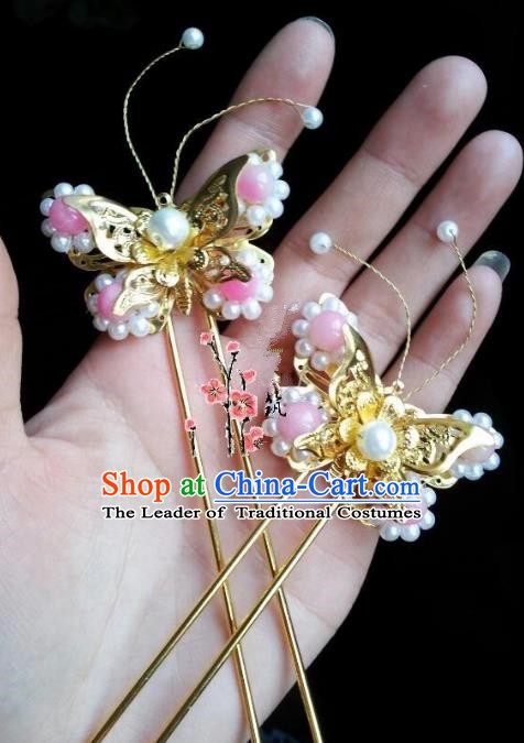 Traditional Chinese Ancient Hair Accessories Butterfly Hairpins Hair Jewellery Headwear for Women
