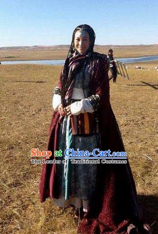 Ancient Chinese Yuan Dynasty Mongol Princess Replica Costume for Women