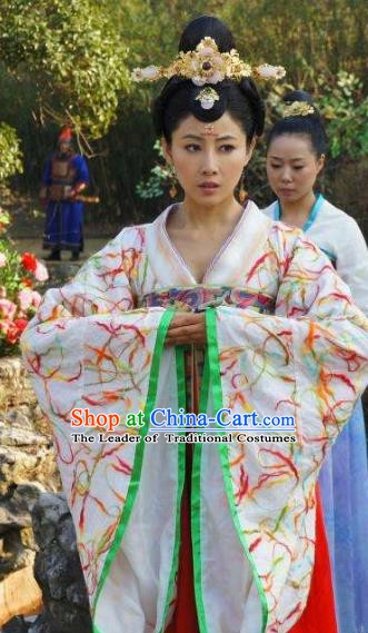 Ancient Chinese Tang Dynasty Female Officials Shangguan Wan-Er Hanfu Dress Replica Costume for Women