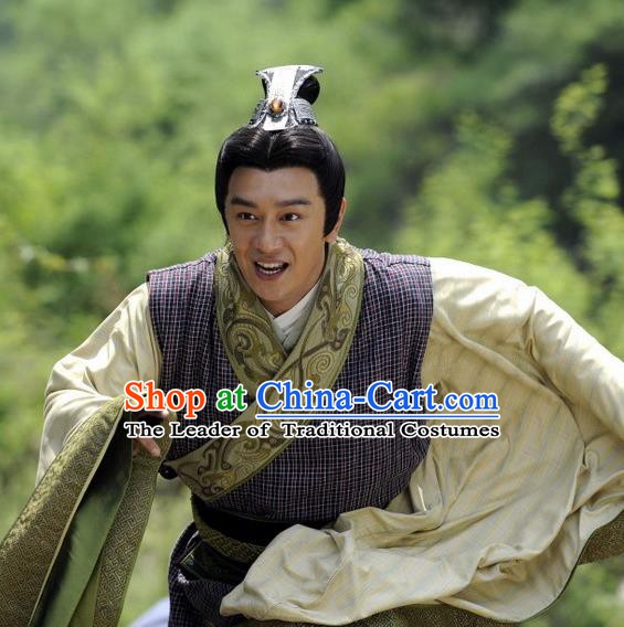 Ancient Chinese Spring and Autumn Period Yue State Statesman Strategist Fan Li Replica Costumes for Men