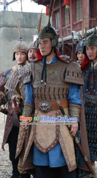 Ancient Chinese Han Dynasty General Han Xin Replica Costume Helmet and Armour for Men