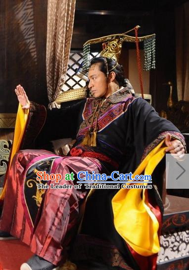 Ancient Chinese Spring and Autumn Period Wu State King Fu Chai Imperial Robe Replica Costumes for Men