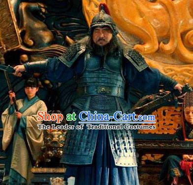 Ancient Chinese Han Dynasty General Gai Xun Replica Costume Helmet and Armour for Men