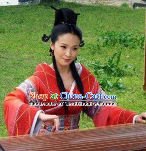 Chinese Ancient Han Dynasty Imperial Consort Ban Hanfu Dress Replica Costume for Women
