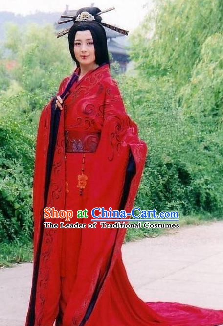 Chinese Ancient Western Han Dynasty Princess Pingyang Hanfu Dress Replica Costume for Women