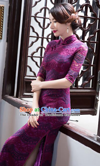 Traditional Ancient Chinese Young Women Cheongsam Dress Republic of China Tangsuit Stand Collar Blouse Dress Tang Suit Clothing