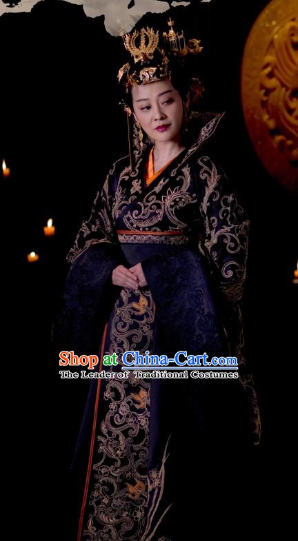 Chinese Ancient Nirvana in Fire Southern and Northern Dynasties Empress Embroidered Replica Costume and Headpiece Complete Set