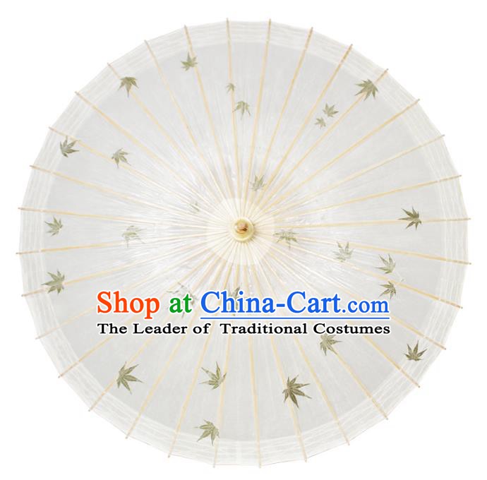 Chinese Traditional Artware Paper Umbrella Classical Dance Printing Maple Leaf Oil-paper Umbrella Handmade Umbrella