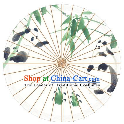 Chinese Traditional Artware Paper Umbrellas Painting Pandas Bamboo Oil-paper Umbrella Handmade Umbrella