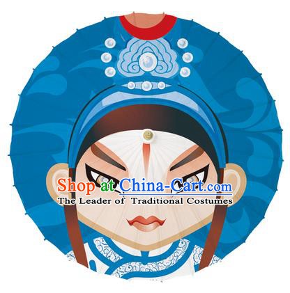 Chinese Traditional Artware Paper Umbrellas Printing Peking Opera Takefu Oil-paper Umbrella Handmade Umbrella