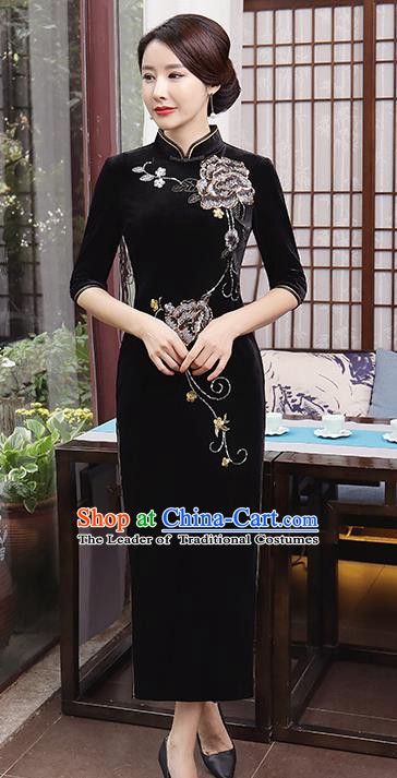 Traditional chinese cheap black dress