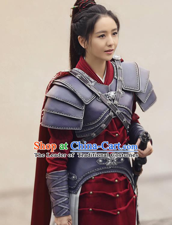 Chinese Ancient Nirvana in Fire Female General Meng Qianxue Replica Costume Helmet and Armour for Women