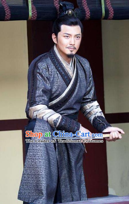 Chinese Ancient Tang Dynasty Minister Du Ruhui Replica Costume for Men