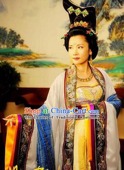 Chinese Ancient Tang Dynasty Imperial Consort Wuhui Hanfu Dress Embroidered Replica Costume for Women