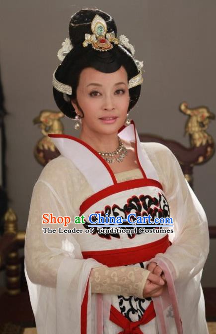Chinese Ancient Empress Tang Dynasty Queen Wu Zetian Embroidered Replica Costume for Women