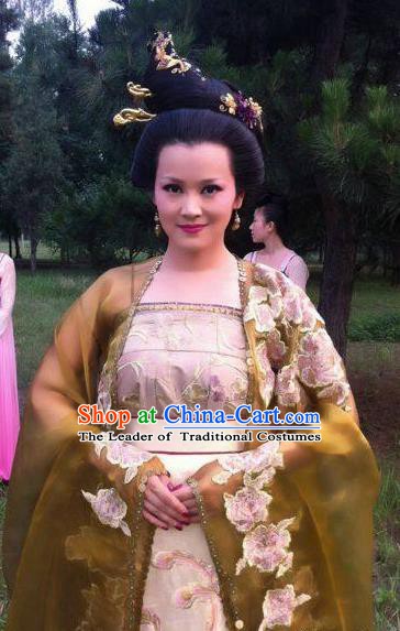 Traditional Chinese Ancient Tang Dynasty Empress Embroidered Replica Costume for Women