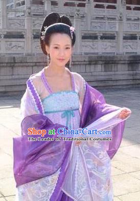 Chinese Ancient Tang Dynasty Imperial Consort Xiaoshu Hanfu Dress Embroidered Replica Costume for Women