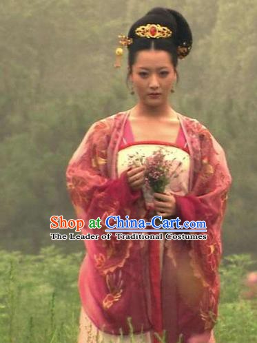 Traditional Chinese Ancient Palace Lady Tang Dynasty Imperial Concubine Embroidered Dress Replica Costume for Women