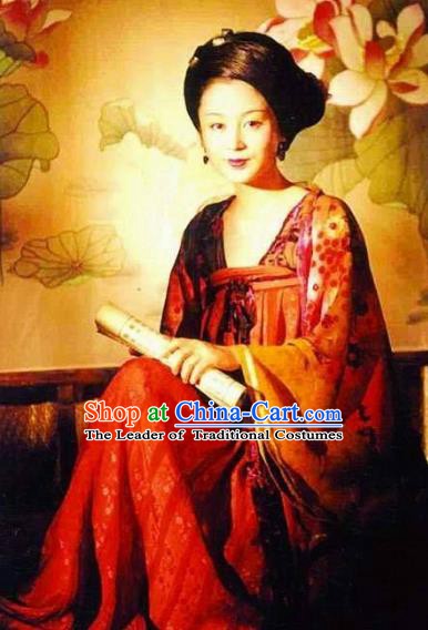 Traditional Chinese Ancient Tang Dynasty Palace Princess Taiping Embroidered Replica Costume for Women
