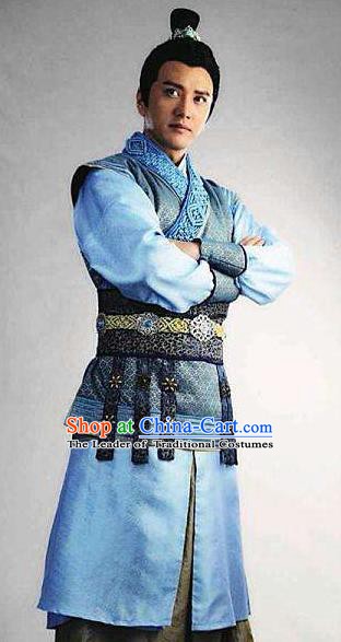 Chinese Ancient Tang Dynasty Swordsman Nobility Childe Xue Huaiyi Replica Costume for Men