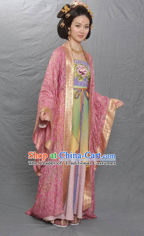 Traditional Chinese Tang Dynasty Princess Jinhuai Embroidered Dress Replica Costume for Women