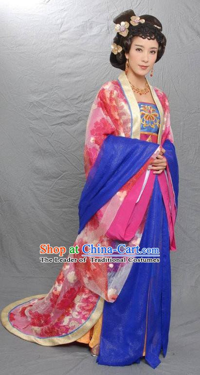 Traditional Ancient Chinese Tang Dynasty Imperial Concubine Li Embroidered Dress Replica Costume for Women