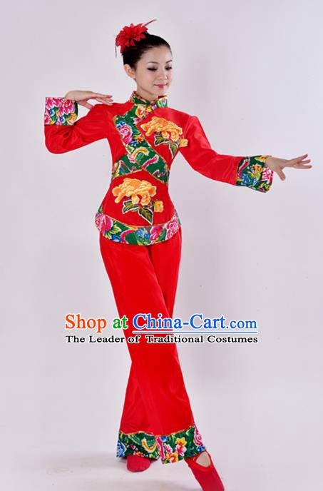 Traditional Chinese Yangge Fan Dance Folk Dance Costume Classical Yangko Dance Modern Dance Dress Clothing