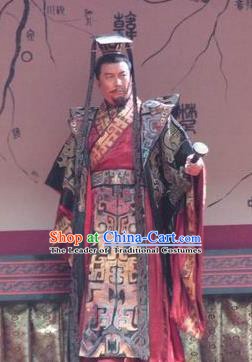 Chinese Ancient Qin Dynasty Emperor Replica Costume First King of China Clothing for Men
