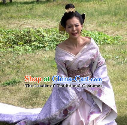 Traditional Chinese Han Dynasty Concubine Qi of Liu Bang Hanfu Ancient Imperial Consort Replica Costume for Women