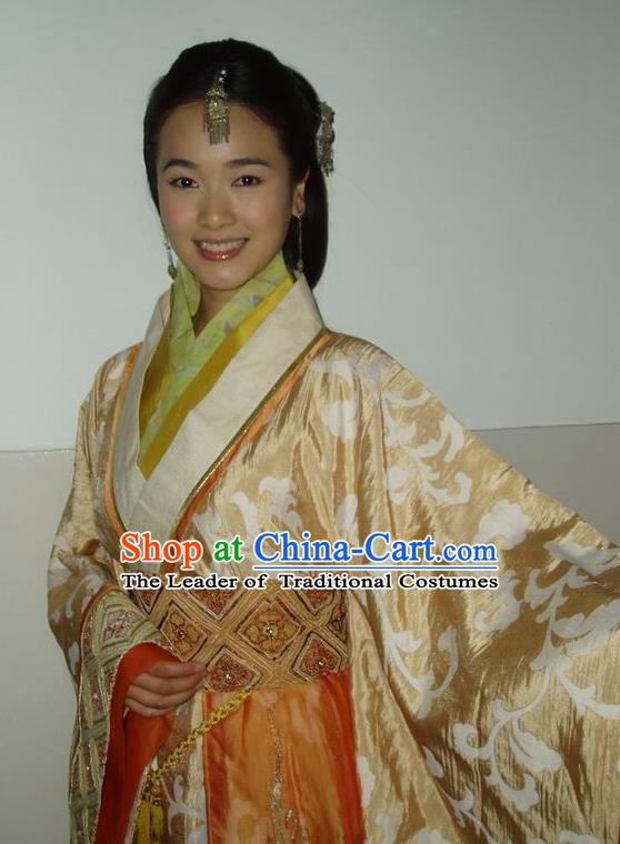 Traditional Ancient Chinese Han Dynasty Dowager Xin Zhui Hanfu Dress Replica Costume for Women