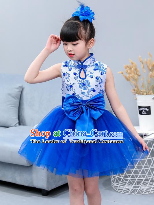 Top Grade Stage Performance Chorus Singing Group Costume, Professional Compere Modern Dance Dress for Kids