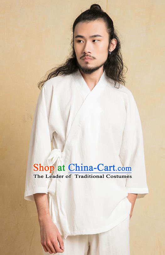 Chinese Kung Fu White Costume Martial Arts Training Clothing Gongfu Wushu Tang SuitsTai Chi Suits for Men