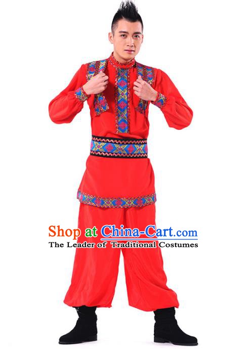 Traditional Chinese Uyghur Ethnic Nationality Dance Costume, Chinese Uigurian Minority Dance Costume for Men