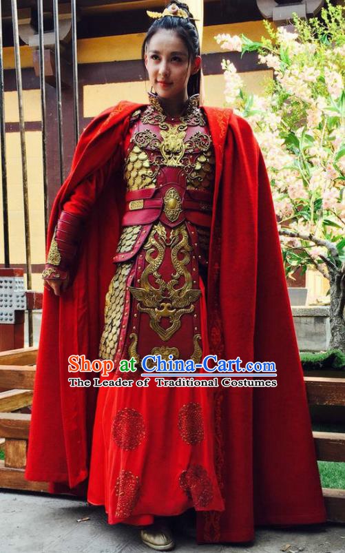 Chinese Ancient Three Kingdoms Dynasty Female General Gongsun Baoyue Replica Costume for Women