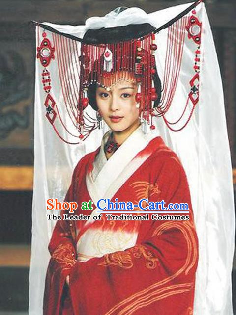 Chinese Ancient Qin Dynasty Palace Lady Wedding Hanfu Dress Replica Costume for Women