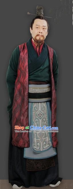 Chinese Ancient Qin Dynasty Prime Minister Li Si Replica Costume for Men