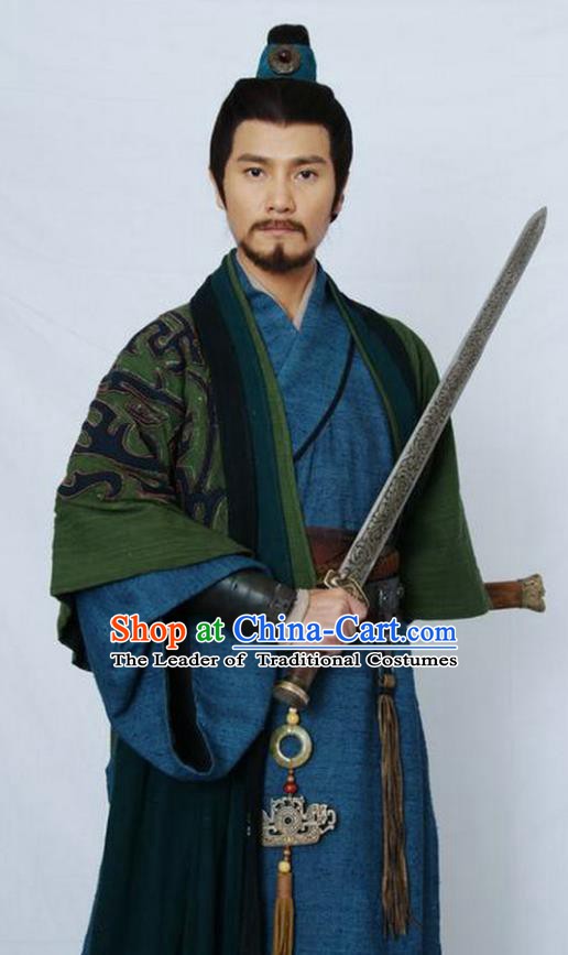 Chinese Ancient Qin Dynasty Military Officer General Meng Tian Replica Costume for Men