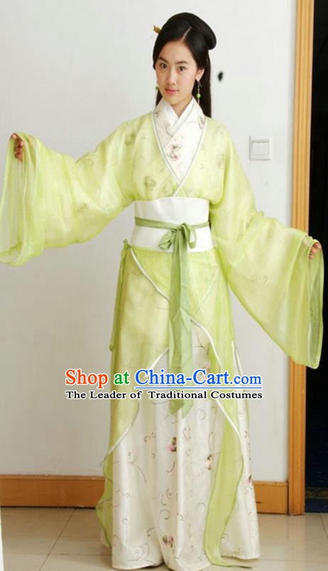 Traditional Chinese Ancient Costume Qin Dynasties Hanfu Clothing