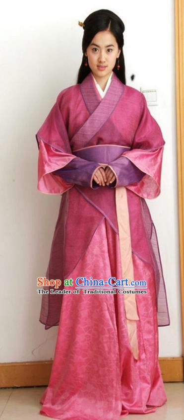 Chinese Ancient Costumes Qin Dynasty Young Lady Hanfu Dress Replica Costume for Women