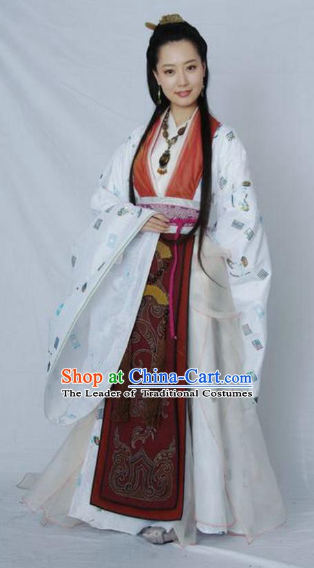 Traditional Chinese Ancient Costume Qin Dynasties Hanfu Clothing