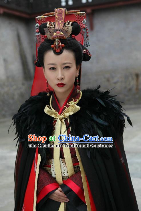 Traditional Chinese Ancient Warring States Period Qin Kingdom Princess Meng Ying Embroidered Replica Costume for Women