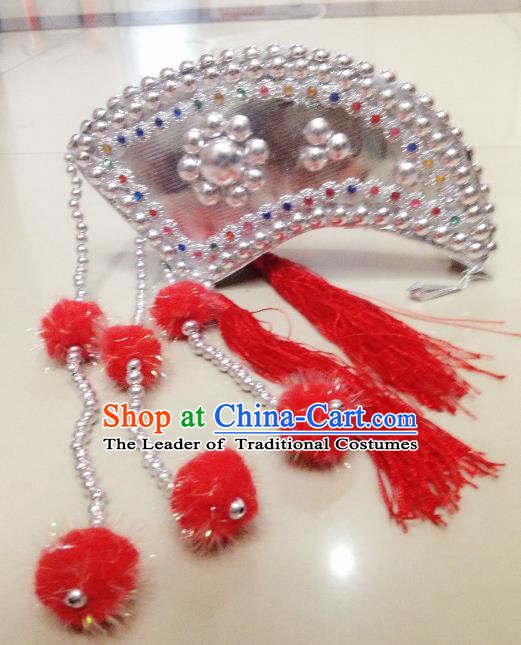 Traditional Chinese Yi Nationality Dance Hair Accessories Hmong Ethnic Minority Headwear for Women